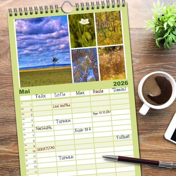 Produktbild: Familienplaner 2026 - Sehnsucht Schweden - Sverige mit 5 Spalten (Wandkalender, 21 x 45 cm) CALVENDO