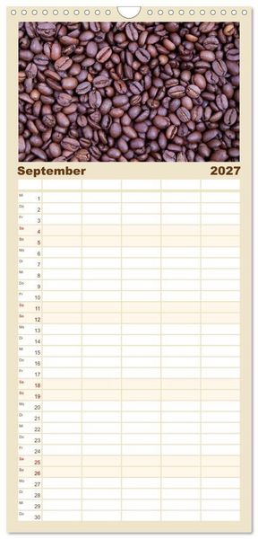 Produktbild: Familienplaner 2027 - Kaffee & Schokolade mit 5 Spalten (Wandkalender, 21 x 45 cm) CALVENDO