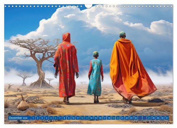Produktbild: Surrealistische Bilder - Inspiriert von den Massai (Wandkalender 2026 DIN A3 quer), CALVENDO Monatskalender