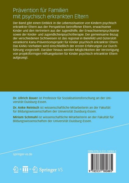 Produktbild: Pr&auml;vention f&uuml;r Familien mit psychisch kranken Eltern