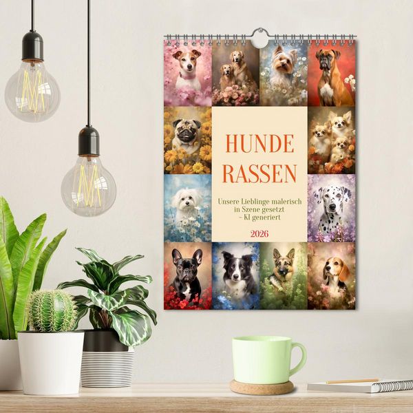 Produktbild: Hunderassen (Wandkalender 2026 DIN A4 hoch), CALVENDO Monatskalender