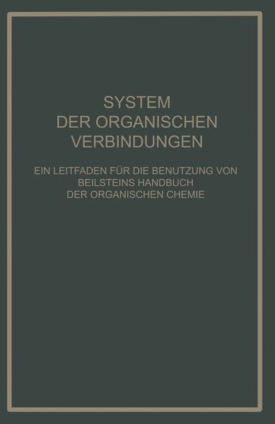 Produktbild: System Der Organischen Verbindungen
