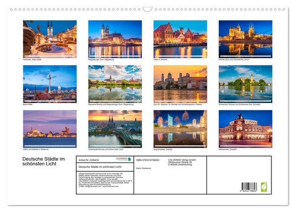 Produktbild: Deutsche St&auml;dte im sch&ouml;nsten Licht (Wandkalender 2027 DIN A2 quer), CALVENDO Monatskalender
