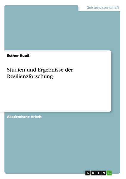 Produktbild: Studien und Ergebnisse der Resilienzforschung