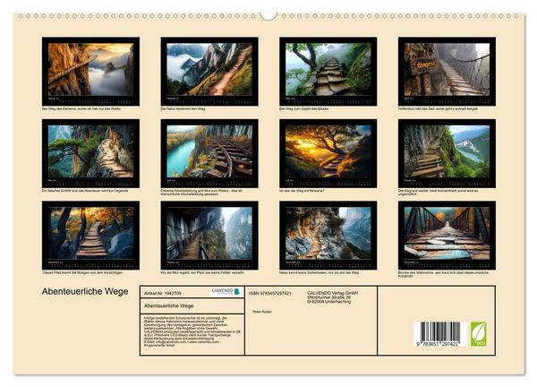 Produktbild: Abenteuerliche Wege (hochwertiger Premium Wandkalender 2026 DIN A2 quer), Kunstdruck in Hochglanz