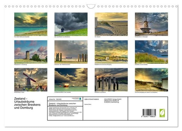 Produktbild: Zeeland - Urlaubstr&auml;ume zwischen Breskens und Domburg (Wandkalender 2026 DIN A3 quer), CALVENDO Monatskalender