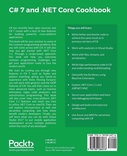 Produktbild: C# 7 and .NET Core Cookbook - Second Edition