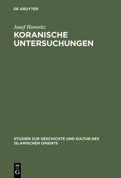 Produktbild: Koranische Untersuchungen