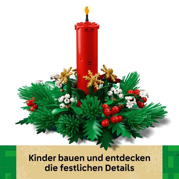 Produktbild: LEGO 40743 Weihnachtsgesteck, Spielzeug f&uuml;r M&auml;dchen und Jungen, DIY Set