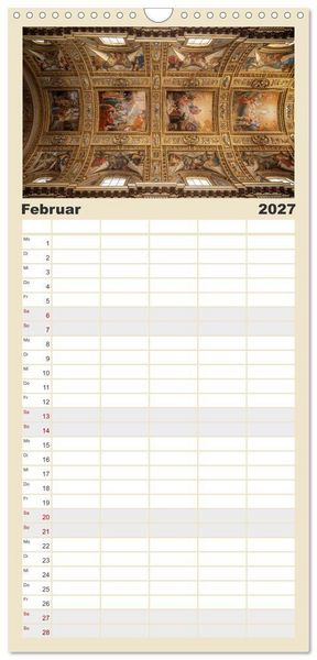 Produktbild: Familienplaner 2027 - Gew&ouml;lbe des Glaubens &ndash; Kirchendecken Europas mit 5 Spalten (Wandkalender, 21 x 45 cm) CALVENDO