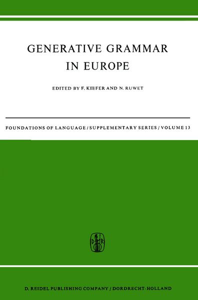 Produktbild: Generative Grammar in Europe