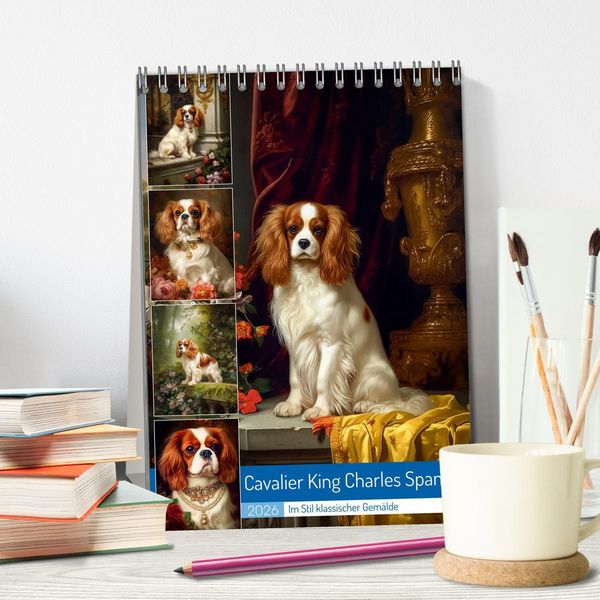 Produktbild: Cavalier King Charles Spaniel (Tischkalender 2026 DIN A5 hoch), CALVENDO Monatskalender