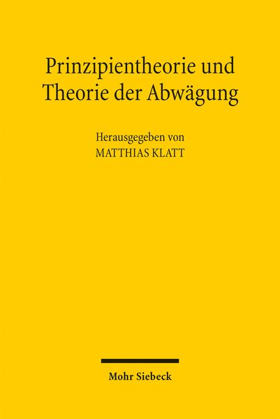 Produktbild: Prinzipientheorie und Theorie der Abw&auml;gung