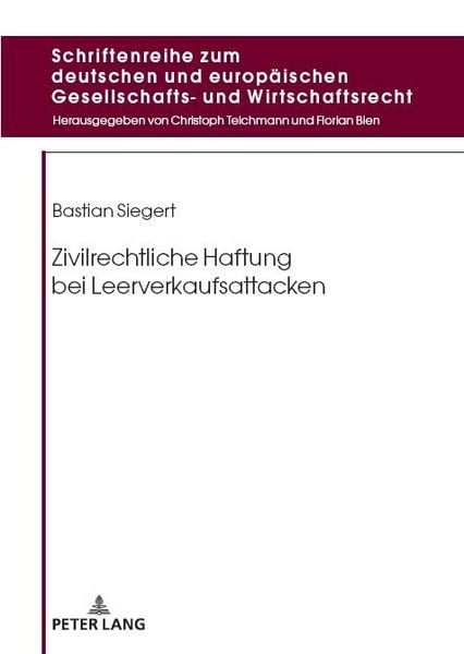 Produktbild: Zivilrechtliche Haftung bei Leerverkaufsattacken