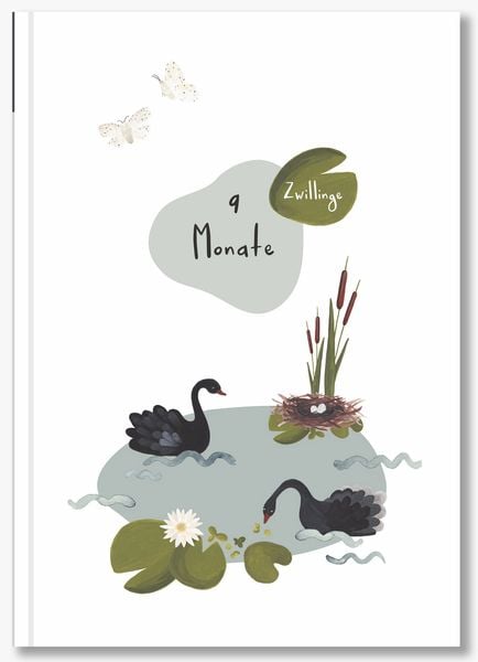 Produktbild: Schwangerschaftstagebuch - 9 Monate - Zwillinge - Schwan