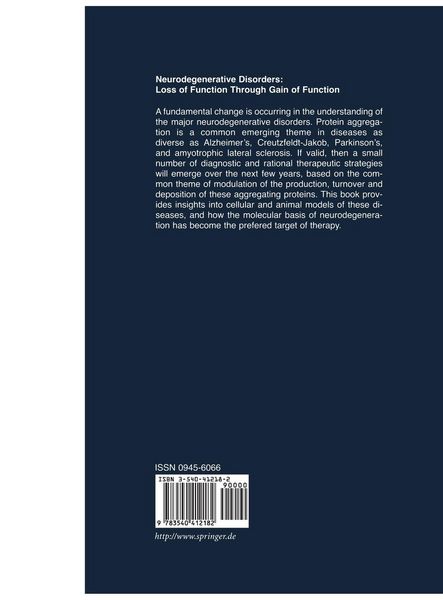 Produktbild: Neurodegenerative Disorders: Loss of Function Through Gain of Function
