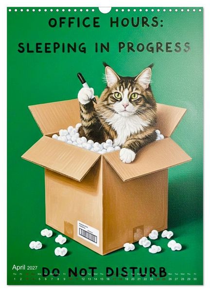 Produktbild: CATitude A YEAR OF CAT LIFE (Wall Calendar 2027 DIN A3 portrait), CALVENDO 12 Month Wall Calendar