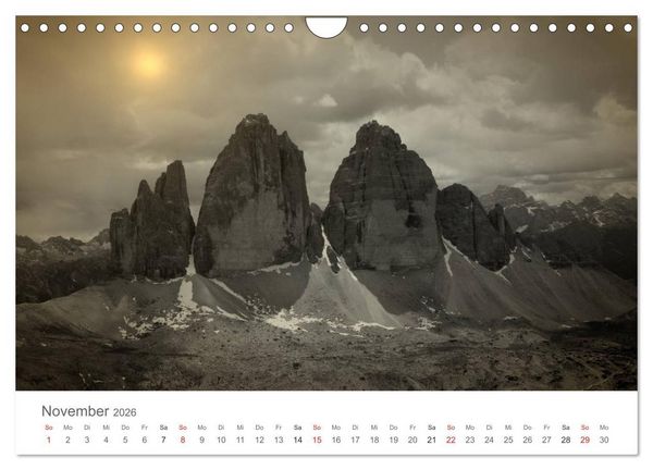 Produktbild: Drei Zinnen - S&uuml;dtirols Wahrzeichen (Wandkalender 2026 DIN A4 quer), CALVENDO Monatskalender