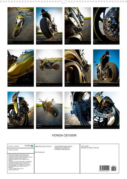 Produktbild: HONDA CB1000R (Premium, hochwertiger DIN A2 Wandkalender 2022, Kunstdruck in Hochglanz)