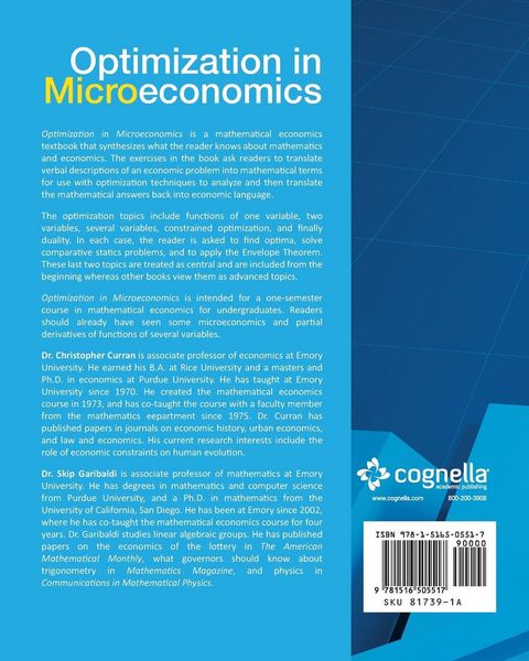 Produktbild: Optimization in Microeconomics