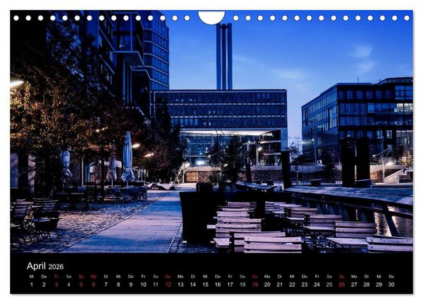 Produktbild: hamburg - night views (Wandkalender 2026 DIN A4 quer), CALVENDO Monatskalender