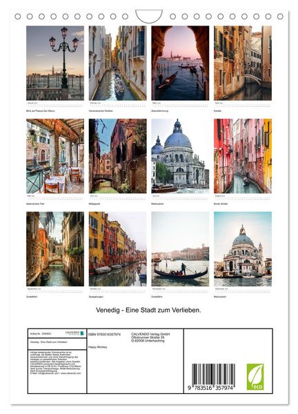 Produktbild: Venedig - Eine Stadt zum Verlieben. (Wandkalender 2026 DIN A4 hoch), CALVENDO Monatskalender