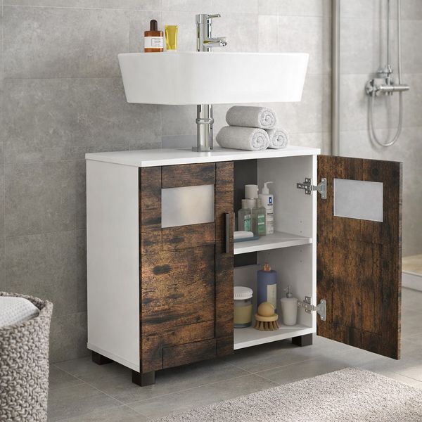 Produktbild: Holz Badschrank Badunterschrank Waschbecken Nilari
