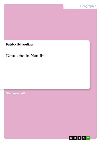 Deutsche in Namibia, Taschenbuch von Patrick Schweitzer, GRIN, 9783638653961