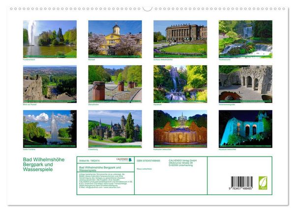 Produktbild: Bad Wilhelmsh&ouml;he Bergpark und Wasserspiele (hochwertiger Premium Wandkalender 2026 DIN A2 quer), Kunstdruck in Hochglanz