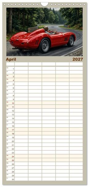 Produktbild: Familienplaner 2027 - N&auml;chster Halt: Rennstrecke mit 5 Spalten (Wandkalender, 21 x 45 cm) CALVENDO
