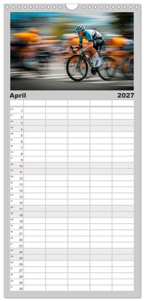 Produktbild: Familienplaner 2027 - Radsport &ndash; Vom Training zum Triumph mit 5 Spalten (Wandkalender, 21 x 45 cm) CALVENDO
