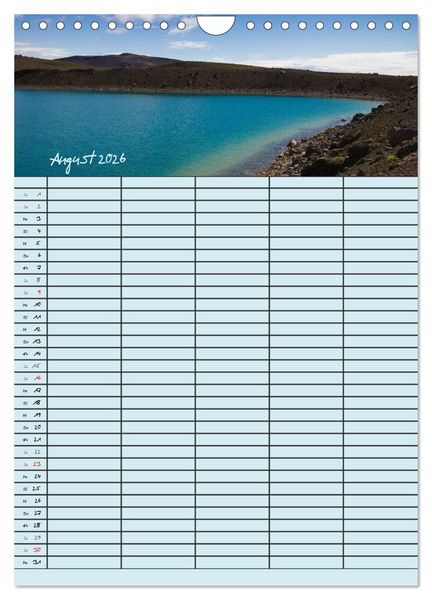 Produktbild: Island Familienplaner (Wandkalender 2026 DIN A4 hoch), CALVENDO Monatskalender