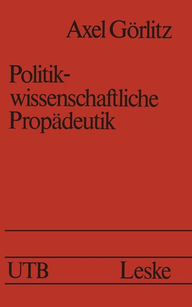 Produktbild: Politikwissenschaftliche Prop&auml;deutik