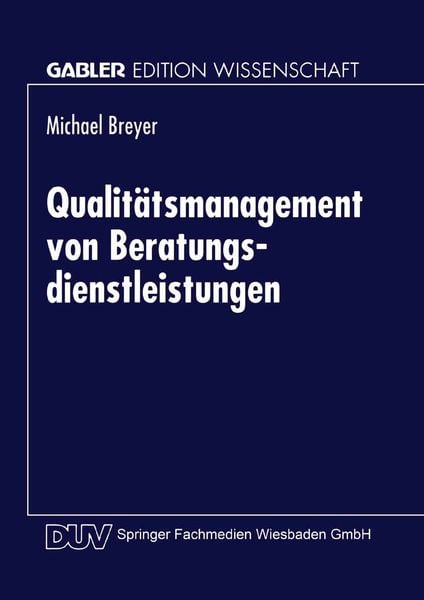 Produktbild: Qualit&auml;tsmanagement von Beratungsdienstleistungen