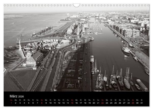 Produktbild: Bremerhaven - Blickpunkte Schwarzwei&szlig; (Wandkalender 2026 DIN A3 quer), CALVENDO Monatskalender