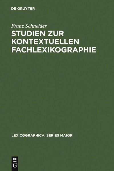 Produktbild: Studien zur kontextuellen Fachlexikographie