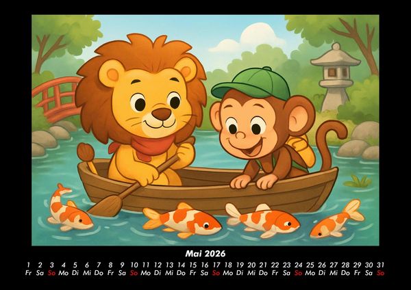 Produktbild: Buschi & Milo - Reise durch Japan 2026 Fotokalender DIN A3