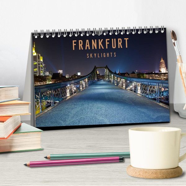 Produktbild: Frankfurt Skylights 2026 (Tischkalender 2026 DIN A5 quer), CALVENDO Monatskalender