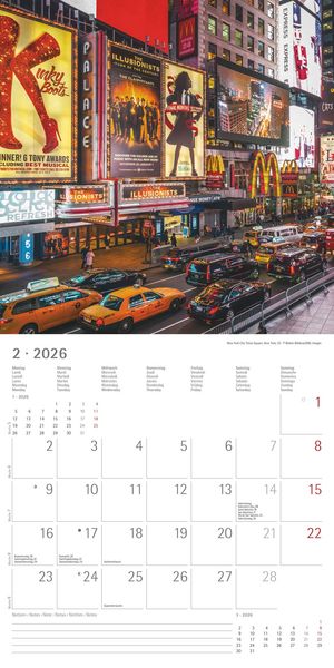 Produktbild: New York 2026 - Broschürenkalender 30x30 cm (30x60 geöffnet) - Kalender mit Platz für Notizen - Bildkalender - Wandplaner - Wandkalender