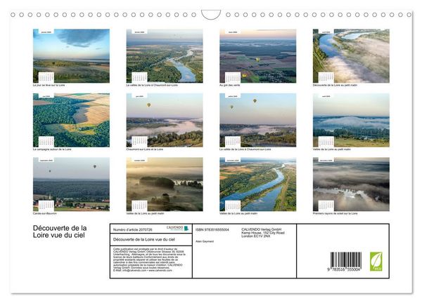 Produktbild: D&eacute;couverte de la Loire vue du ciel (Calendrier mural 2026 DIN A3 vertical), CALVENDO calendrier mensuel
