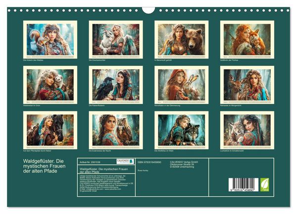Produktbild: Waldgefl&uuml;ster. Die mystischen Frauen der alten Pfade (Wandkalender 2026 DIN A3 quer), CALVENDO Monatskalender