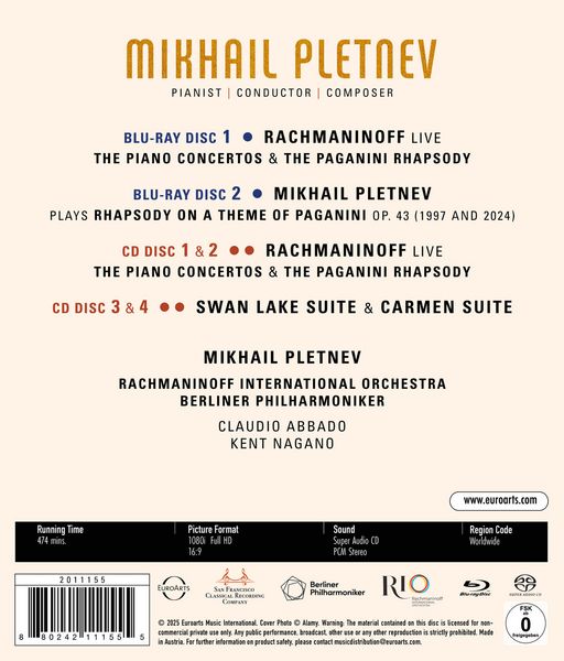 Produktbild: Mikhail Pletnev - A Genius between Times [2 BRs] (+ 4 SACDs)