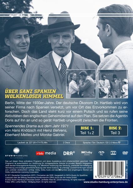 Produktbild: &Uuml;ber ganz Spanien wolkenloser Himmel (DDR TV-Archiv) [2 DVDs]