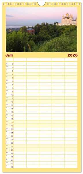 Produktbild: Familienplaner 2026 - Goldenes Russland mit 5 Spalten (Wandkalender, 21 x 45 cm) CALVENDO