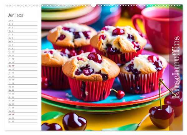 Produktbild: Kirschlust - K&ouml;stlichkeiten aus und mit Kirschen (hochwertiger Premium Wandkalender 2026 DIN A2 quer), Kunstdruck in Hochglanz