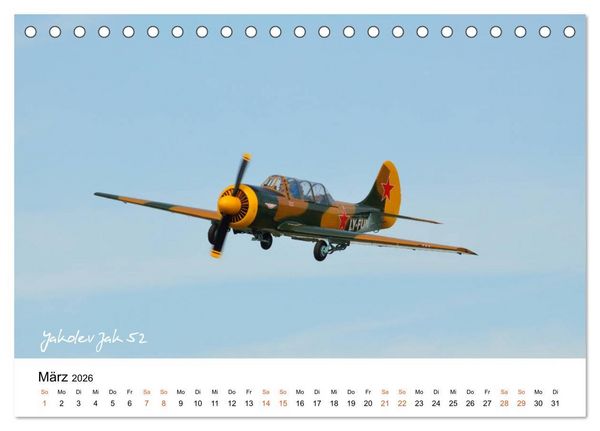 Produktbild: Die Faszination. Flugzeuge am Himmel (Tischkalender 2026 DIN A5 quer), CALVENDO Monatskalender
