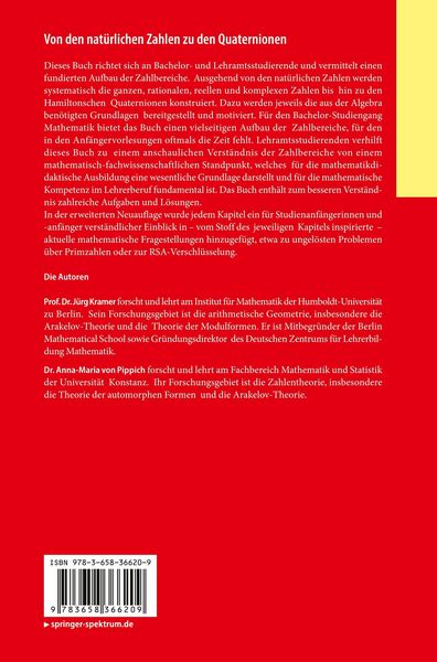 Produktbild: Von den nat&uuml;rlichen Zahlen zu den Quaternionen