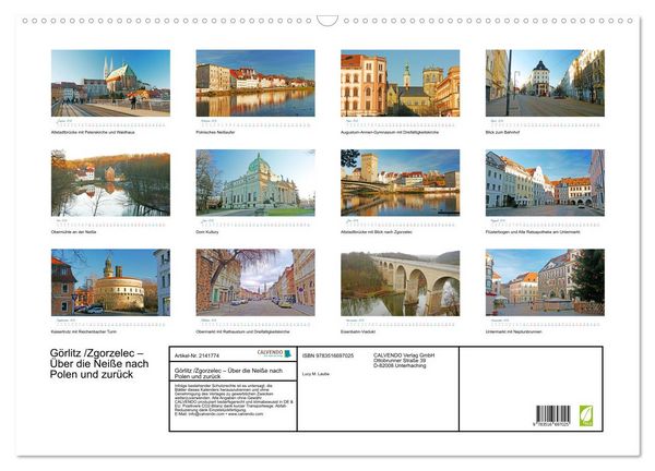 Produktbild: G&ouml;rlitz /Zgorzelec &ndash; &Uuml;ber die Nei&szlig;e nach Polen und zur&uuml;ck (Wandkalender 2026 DIN A2 quer), CALVENDO Monatskalender