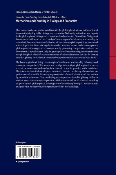 Produktbild: Mechanism and Causality in Biology and Economics
