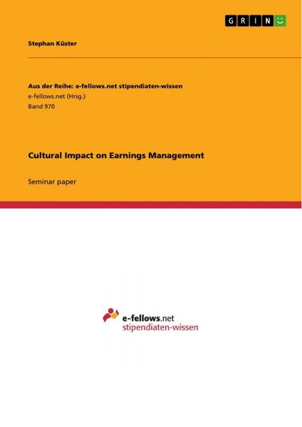 Produktbild: Cultural Impact on Earnings Management